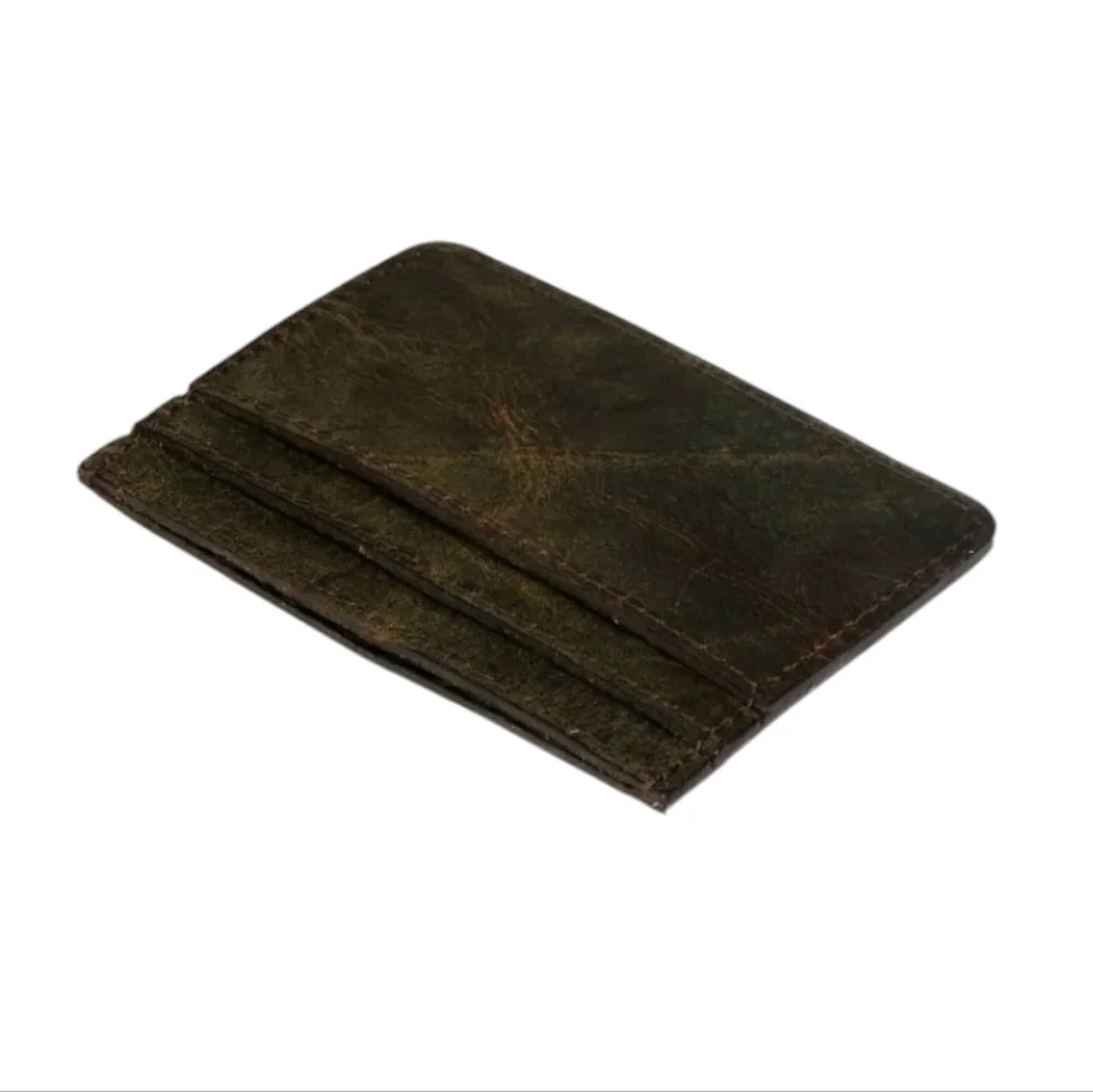 Myra Bag Dark Brown Distressed Leather Card Holder  4